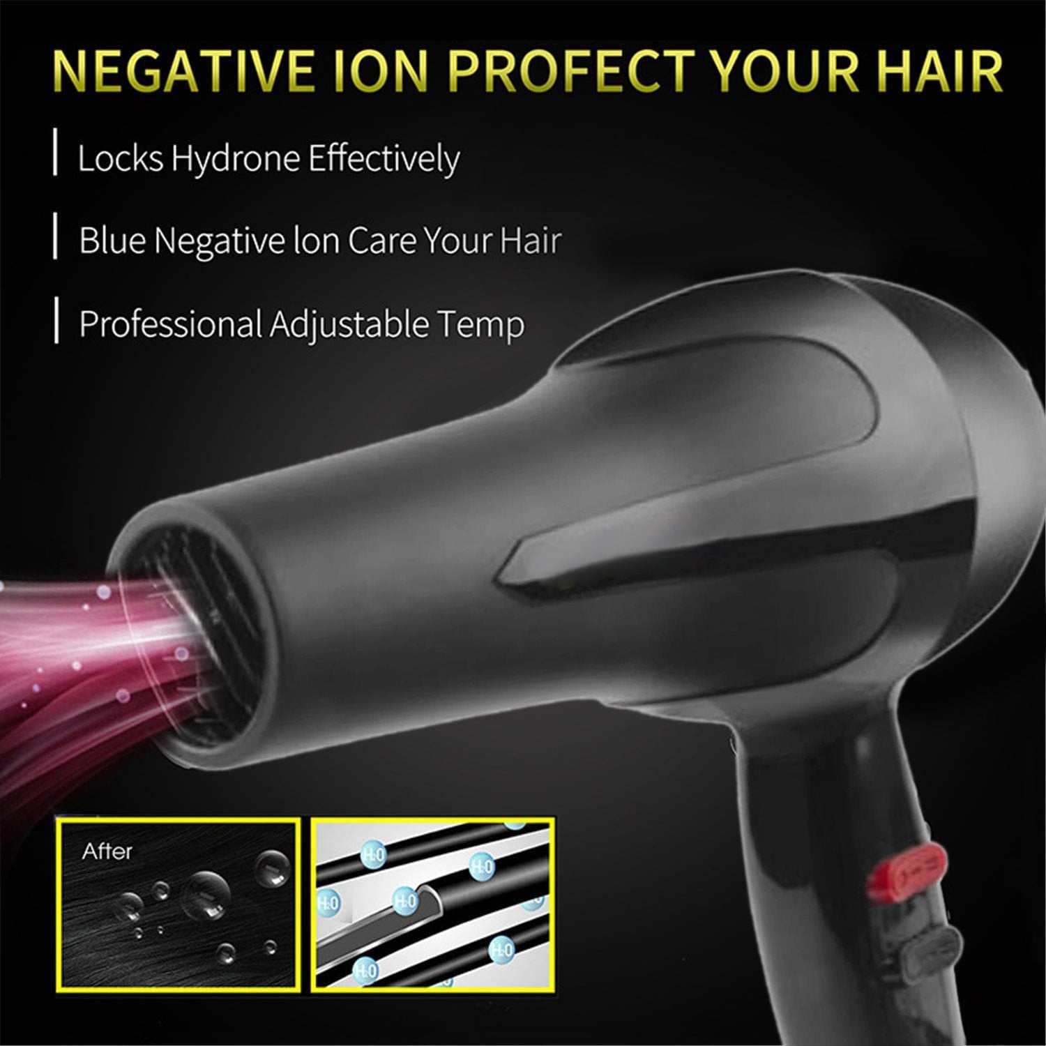 High-performance hair dryer in black High-performance hair dryer in black